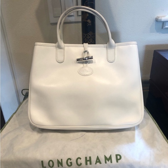 LONGCHAMP ROSEAU LEATHER TOTE NWOT WHITE - Picture 15 of 15